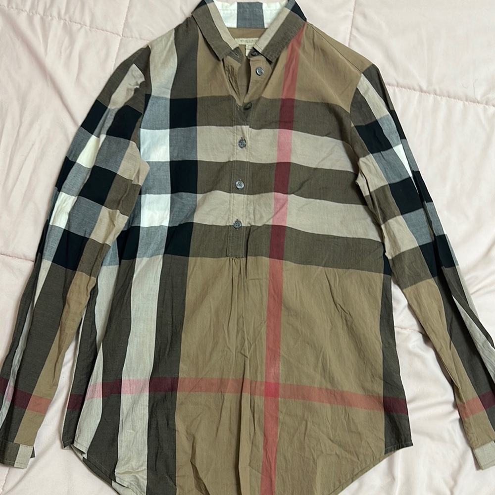 Burberry Casual Button Down Shirt Brown and Black